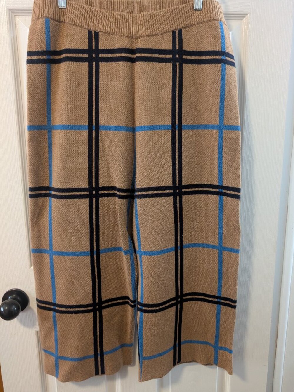 Eloquii Knit Pant Set (Tan/Blue)